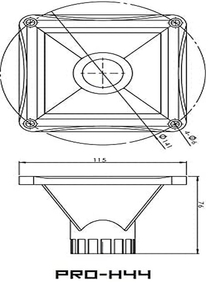 DS18 PRO-H44 Red Universal Square Driver Tweeter Horn Body Easy Twist On/Off Installation, Set of 1 (Red) - Image 3